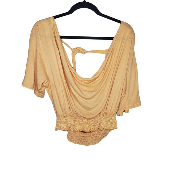 FP Movement by Free People Tops - Free People Movement Peach Open Back Tie Short Sleeve Flowy Slouchy Top Size XS